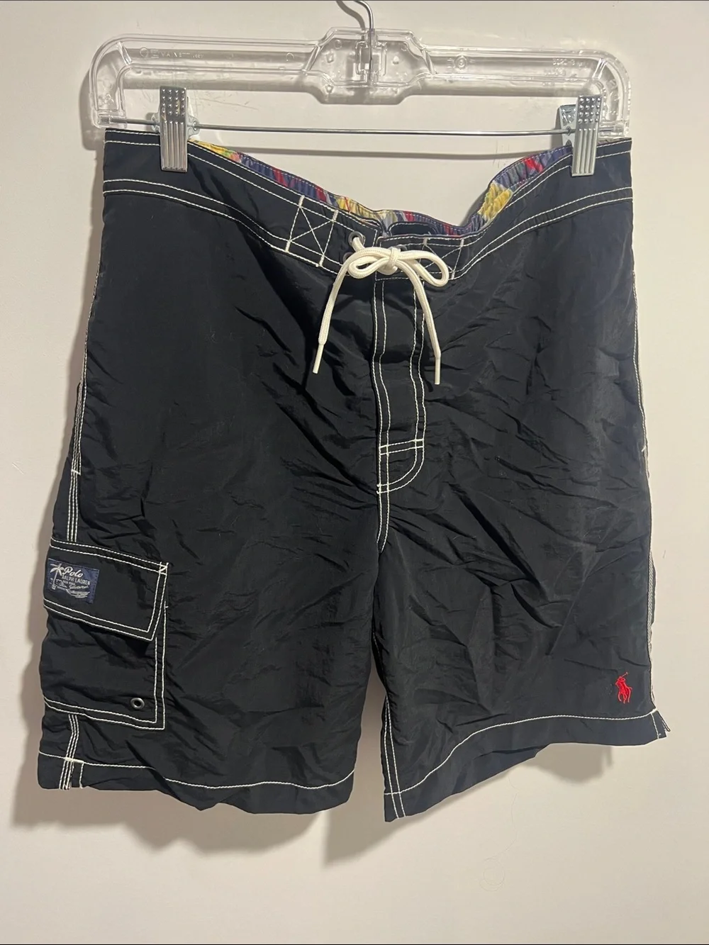 Vintage Polo by Ralph Lauren Men's Black Swim Trunk Board Shorts Size Small